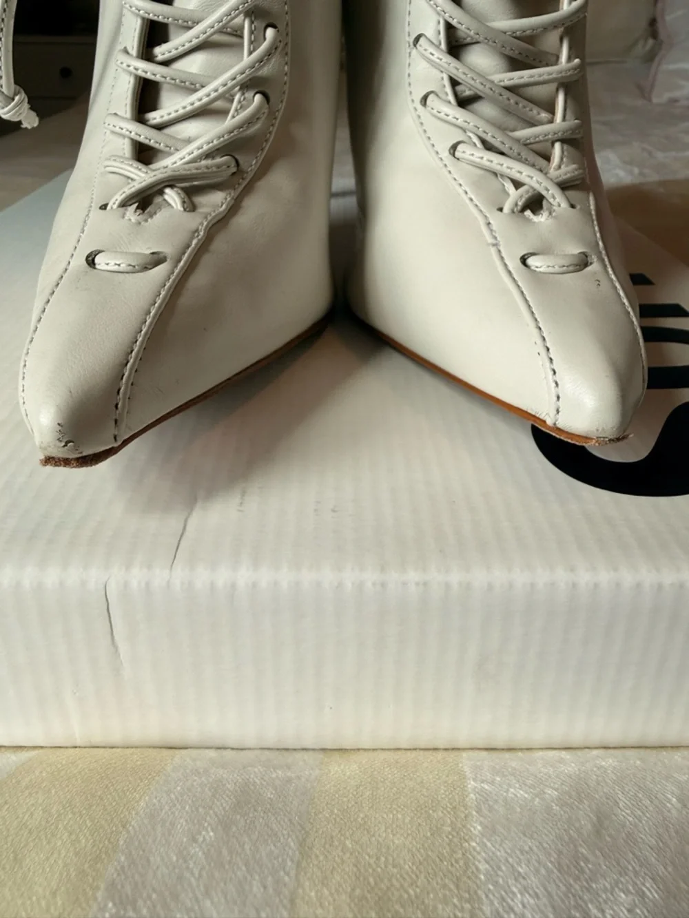 Schutz Tennie Bootie lace up leather bootie… bone color - Picture 6 of 16
